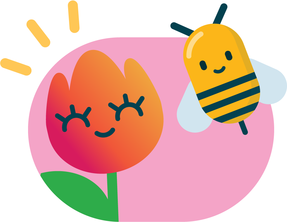 Invigorate caregiver tulip and bee icon